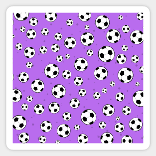 Football / Soccer Ball Seamless Pattern - Purple Background Sticker